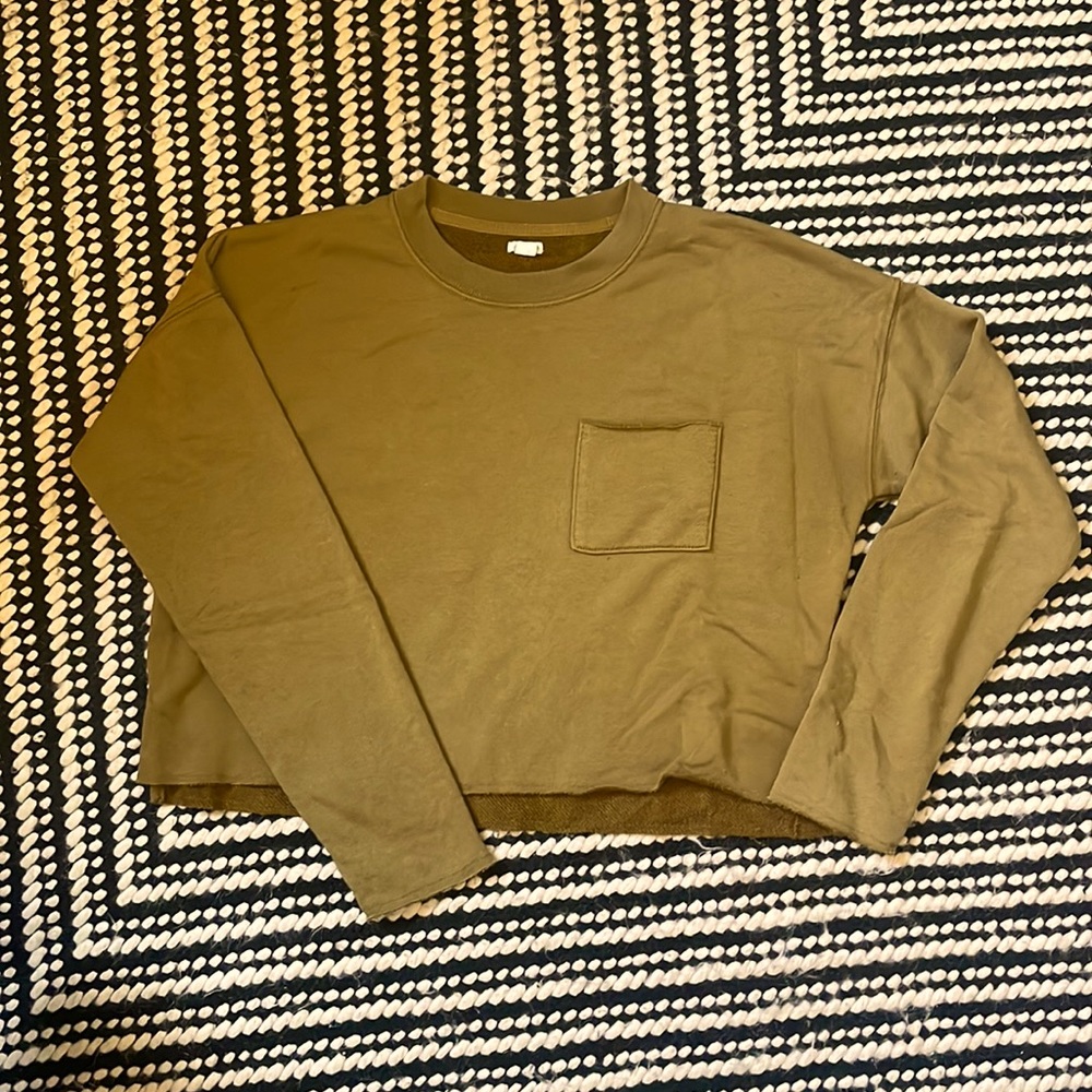 Aerie Cropped Sweatshirt with Pocket - Small